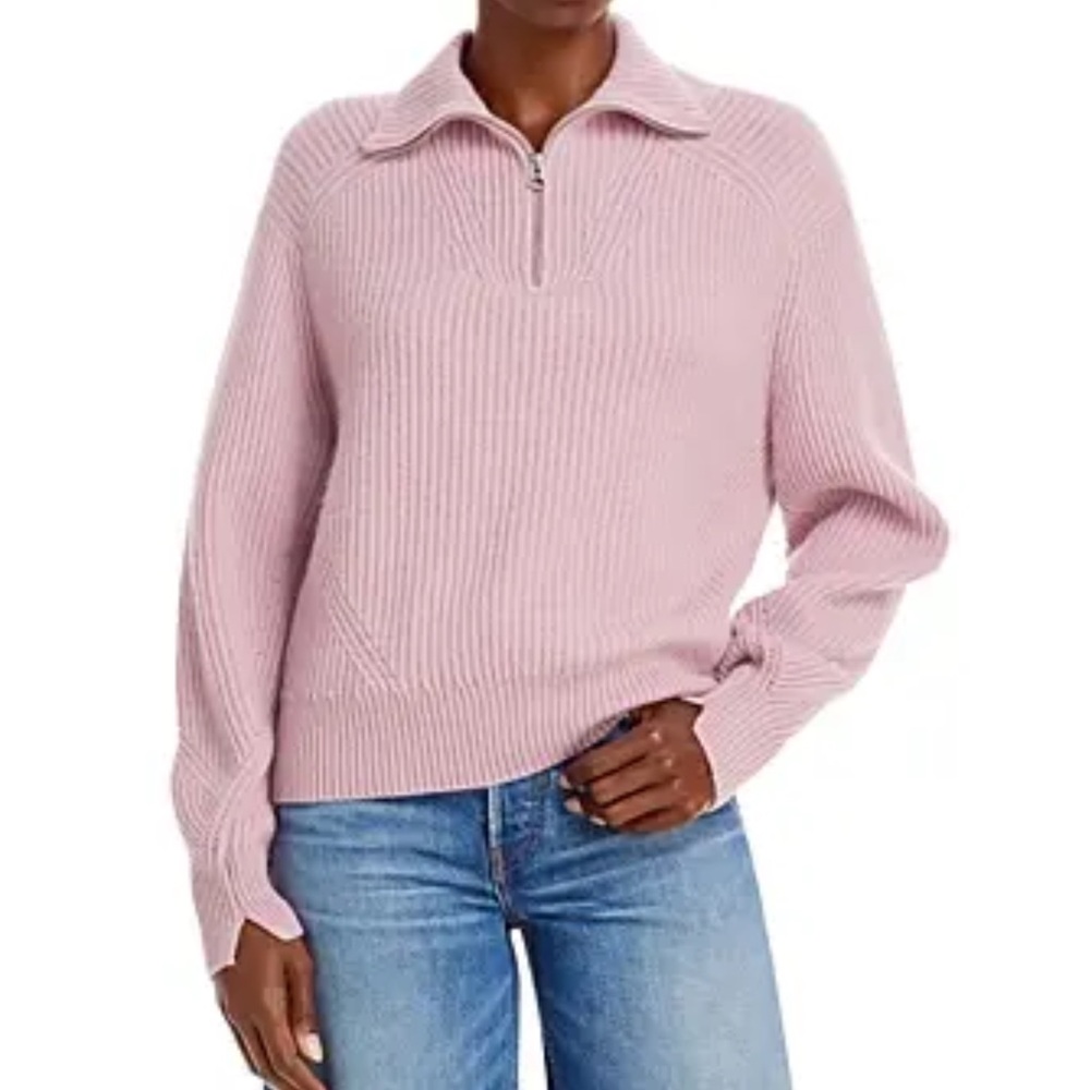 Rag And Bone Pierce Ribbed Cashmere Zip Sweater Size S Women Long Sleeve Preppy